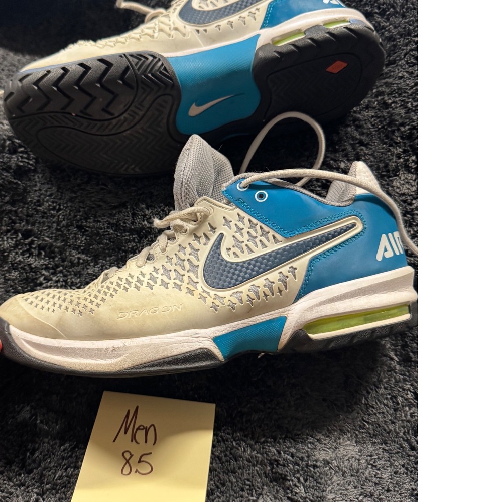 Nike Air Max Courtballistec 4.3 Mens Tennis Shoes White Blue 487986-104 Size 8.5